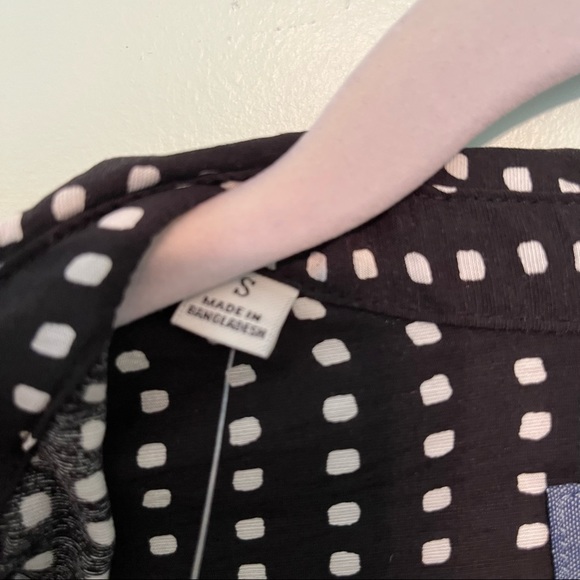 Jachs Girlfriend Top Button Down Shirt Black & White Sz S NWT Patterned - Picture 6 of 13